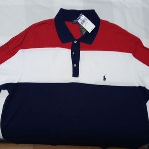 Polo ralph laren 3xlt color block polo shirt mesh